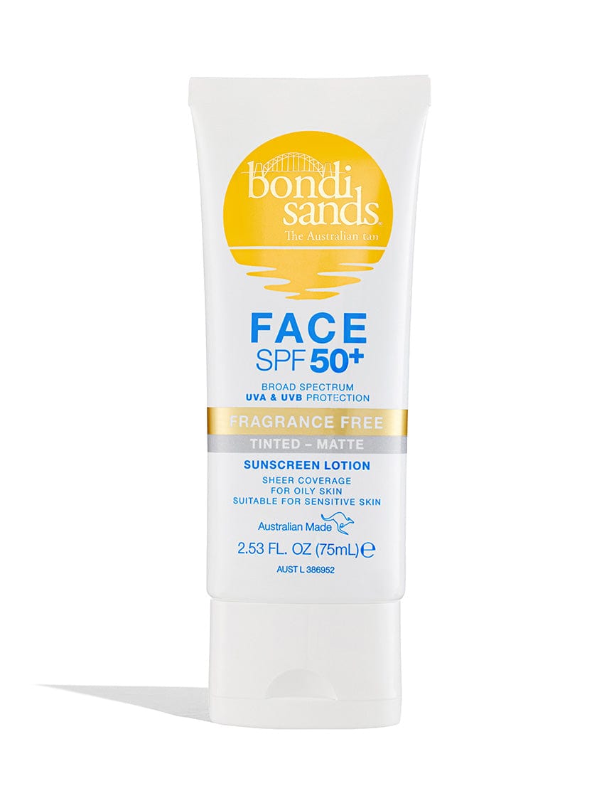 Tinted matte fragrance free face sunscreen