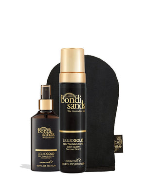 Bondi Sands Mamas Bundle With Liquid Gold Foam Liquid Gold Dry Oil and Application Mitt
