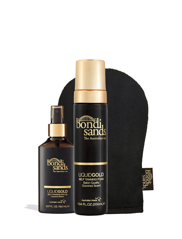 Bondi Sands Mamas Bundle With Liquid Gold Foam Liquid Gold Dry Oil and Application Mitt