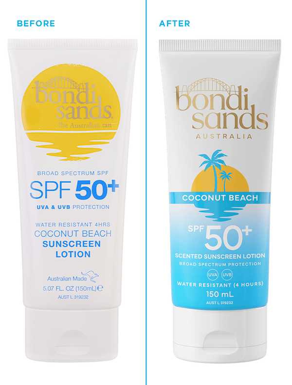 SPF 50+ Body Sunscreen Lotion Coconut Beach Scent