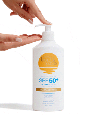 SPF 50+ Fragrance Free Sunscreen Lotion Pump Gif