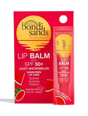 Front of SPF 50+ Lip Balm Juicy Watermelon Packaging