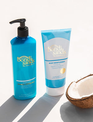 Cocoa Butter Scented Gradual Tanning Milk Paired With Coconut Scented Body Moisturiser