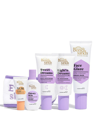 Hydration Heroes Bundle products to hydrate skin with Everyday Skincare Headband