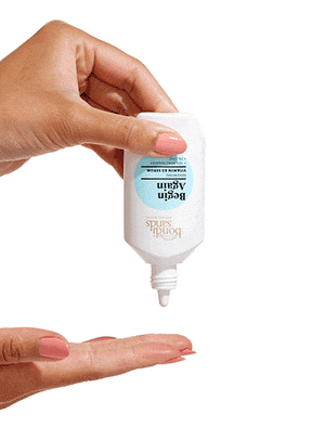 Squeeze of begin again serum onto fingers