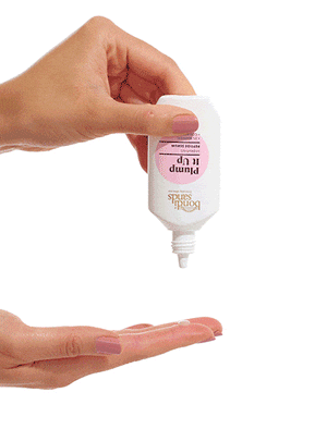 Squeeze of Plump It Up Peptide Serum onto hands